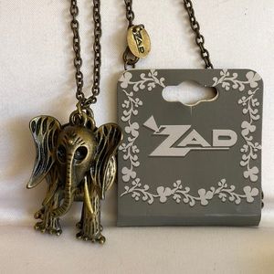 ZAD antique bronze color charming movable Elephant necklace new